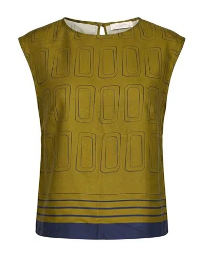 Glanshirt Woman Top Military Green Size 6 Viscose