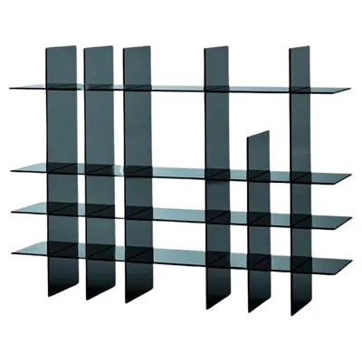 Pre-owned Glas Italia Ami-verre Dark Grey Glass Bookshelf By Jean Nouvel For  In Gray