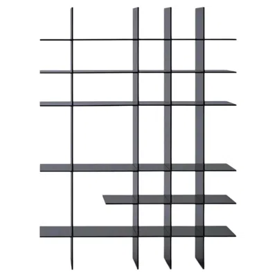 Pre-owned Glas Italia Ami-verre Open Bookcase In Glass By Jean Nouvel Design In Gray