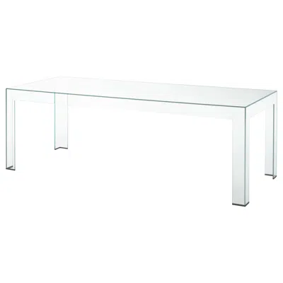 Pre-owned Glas Italia Atlantis Rectangular Table In Transparent Glass By Lorenzo Arosio In Gray