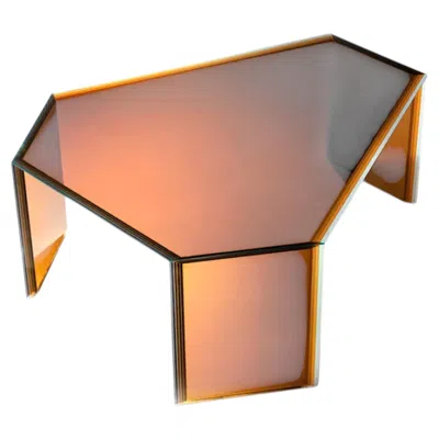 Pre-owned Glas Italia Bisel Coffee Table 100 Cm (39.4 In) By Patricia Urquiola - Ochre In Brown