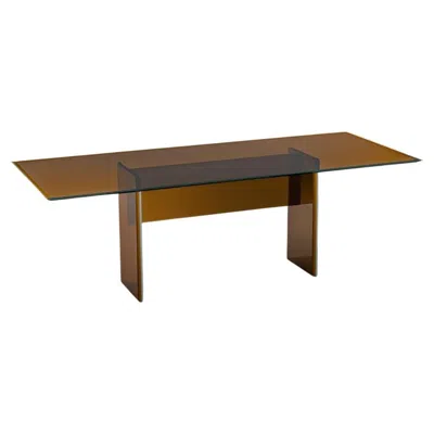 Pre-owned Glas Italia Bisel Table In Multichromatic Glass By Patricia Urquiola In Brown