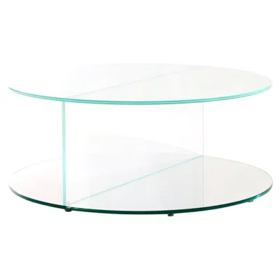 Pre-owned Glas Italia Doble Coffee Table Ø90 Cm (35.4 In) In Glass By Patricia Urquiola In Gray
