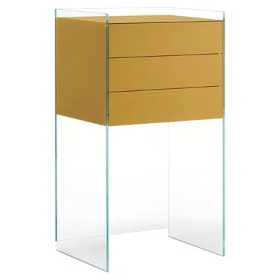 Pre-owned Glas Italia Float Chest Of Drawers - Storage Unit Glass - Patrick Norguet Yellow
