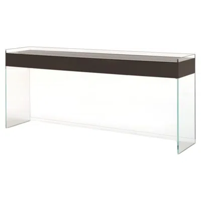 Pre-owned Glas Italia Float Rectangular Console Table - Black Glass - Patrick Norguet