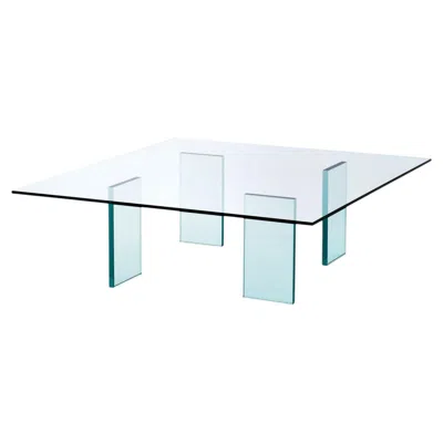 Pre-owned Glas Italia Glass Table (1976) Square Coffee Table In Glass By Shiro Kuramata In Gray