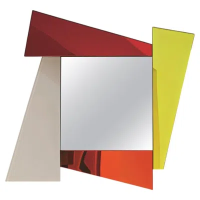 Pre-owned Glas Italia Gli Specchi Di Dioniso 1 - Square Wall Mirror Design Ettore Sottsass In Gray