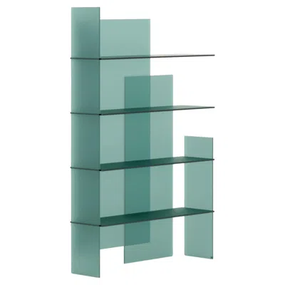 Pre-owned Glas Italia Kazimir Glass Bookcase Green Acid Glass By Michael Anastassiades