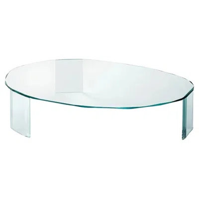 Pre-owned Glas Italia Kooh-i-noor Low Oval Table In Extralight Glass By Piero Lissoni For  In Gray