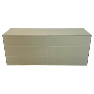 Pre-owned Glas Italia Modern Gray Glass 6 Drawer Dresser Credenza, Made In Italy