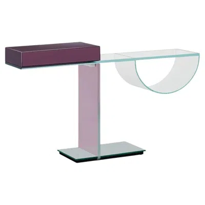 Pre-owned Glas Italia Ollie Console Table In Extralight Glass Lilac By Yabu Pushelberg For  In Gray