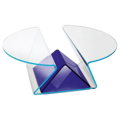 Pre-owned Glas Italia Plisse' Low Table In Blue By Mario Bellini