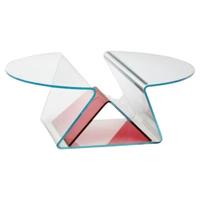 Pre-owned Glas Italia Plisse' Low Table In Ruby Red By Mario Bellini