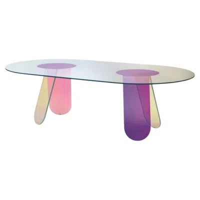 Pre-owned Glas Italia Shimmer Oval Table 180 Cm (70.9 In) In Glass By Patricia Urquiola In Gray