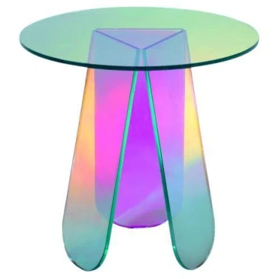 Pre-owned Glas Italia Shimmer Round Coffee Table Shi01 By Patricia Urquiola For  Quick Ship In Purple