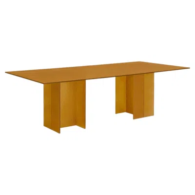 Pre-owned Glas Italia Simoon Rectangular Table In Glass By Patricia Urquiola - Topaz In Brown