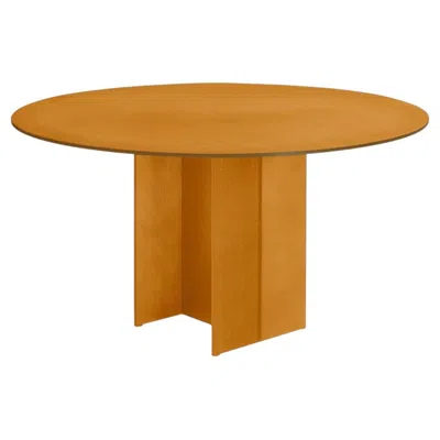 Pre-owned Glas Italia Simoon Round Table Ø 140 Cm (55.1 In) By Patricia Urquiola - Topaz In Orange