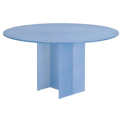 Pre-owned Glas Italia Simoon Round Table Ø 140 Cm (55.1 In) In Glass By Patricia Urquiola In Blue