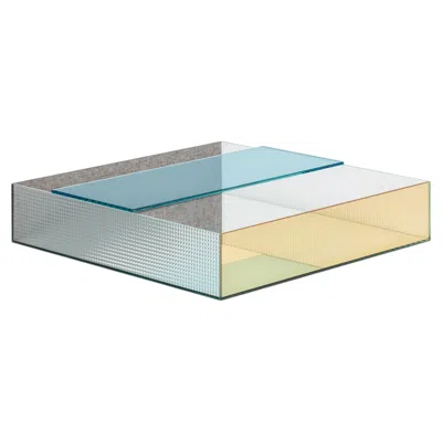 Pre-owned Glas Italia Spectrum Square Coffee Table In Glass By Piero Lissoni In Gray