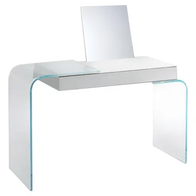 Pre-owned Glas Italia Strata Desk / Vanity 125×48cm (49.2×18.9in) Glass - Yabu Pushelberg In Gray