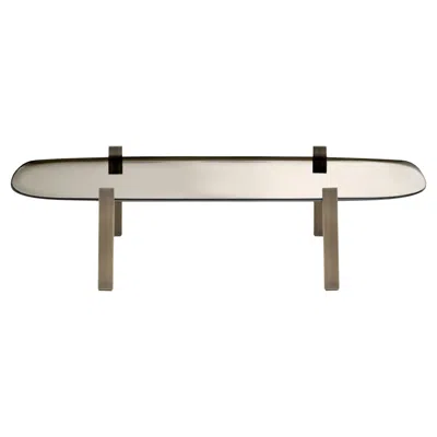 Pre-owned Glas Italia The 5 O'clock Lie Low Table In Bronze Glass By Philippe Starck In Sand