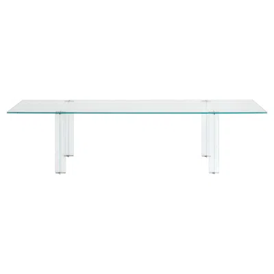 Pre-owned Glas Italia X-t Rectangular Table 200 Cm 78.7 In In Glass By Piero Lissoni In Gray