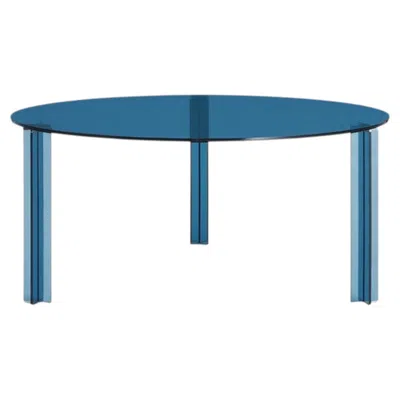 Pre-owned Glas Italia X-t Round Table Ø 170 Cm (66.9 In) In Glass By Piero Lissoni In Blue