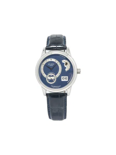 Pre-owned Glashütte Original Stainless Steel Lunar Date 40mm In Silver