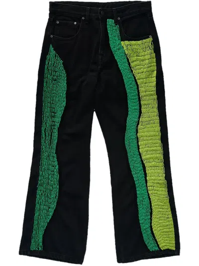 Glass Cypress Bead-embellished Jeans In Black
