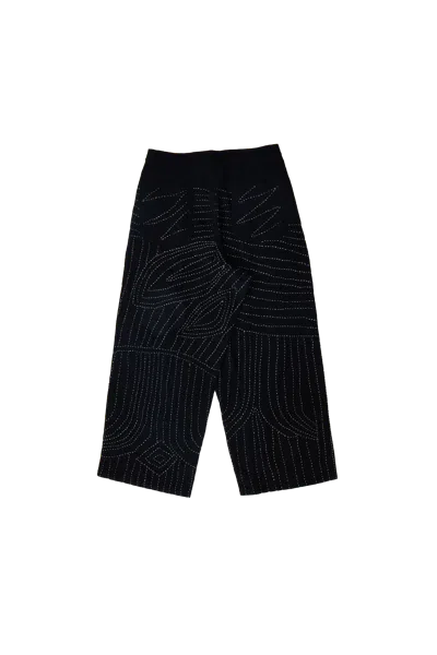 Glass Cypress Black Anatomical Boro Multipleat Trouser
