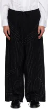 Glass Cypress Black Anatomical Boro Multipleat Trousers In Black