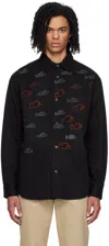 Glass Cypress Black Embroidered Shirt In Black