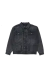 Glass Cypress Black Hand-embroidered Denim Jacket