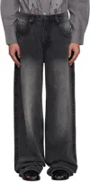 Glass Cypress Black Oversized Jeans In Black
