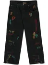 Glass Cypress Reconstructed Shredded Denim Black Jeans In Black