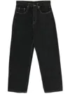 Glass Cypress Black Straight-leg Jeans In Blue