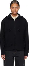 Glass Cypress Black Zip Up Hoodie In Black