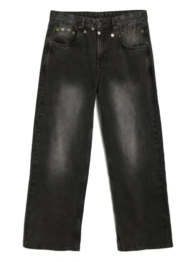 Glass Cypress Buttons Hanging Jeans In Black