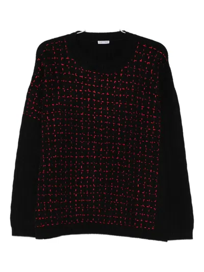Glass Cypress Cable-knit Sweater In Black