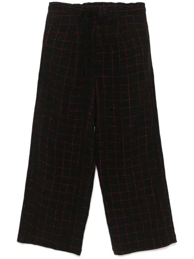 Glass Cypress Checked Trousers In Black