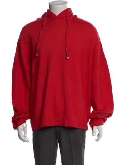 Pre-owned Glass Cypress Crew Neck Long Sleeve Hoodie In Red