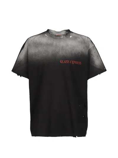 Glass Cypress Distressed Logo-print T-shirt In Black