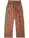 Glass Cypress Pearled Brown Denim Jeans In Brown