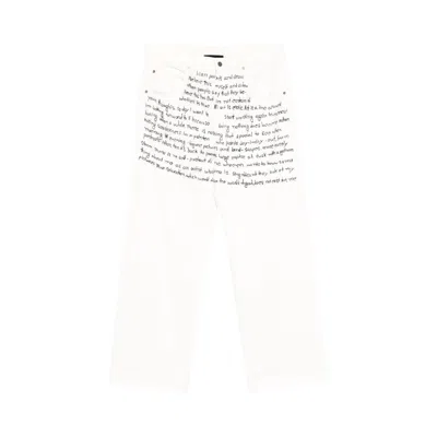 Pre-owned Glass Cypress Embroidered Jeans 'white' | Men's Size 32