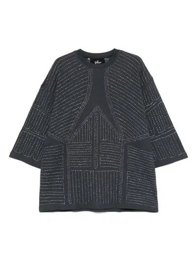 Glass Cypress Embroidered Sweater In Grey