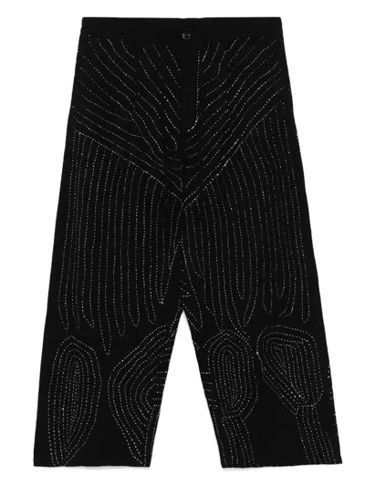 Glass Cypress Embroidered Trousers In Black