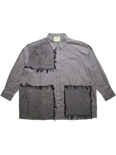 GLASS CYPRESS FACES ON GRAY "GREY" SHIRT