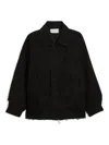 Glass Cypress Frayed Denim Jacket In Blue