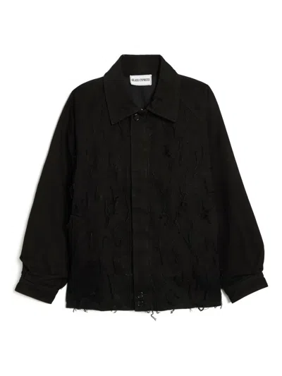 Glass Cypress Frayed Denim Jacket In Blue