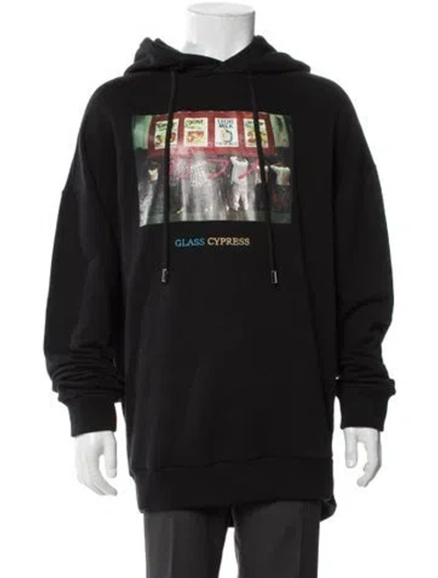 Pre-owned Glass Cypress Graphic Print Crew Neck Hoodie In Black